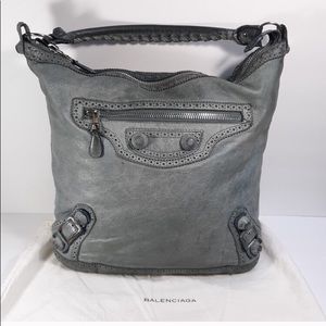 COPY - BALENCIAGA SLATE BLUE GIANT COVERED DAY HOBO BAG